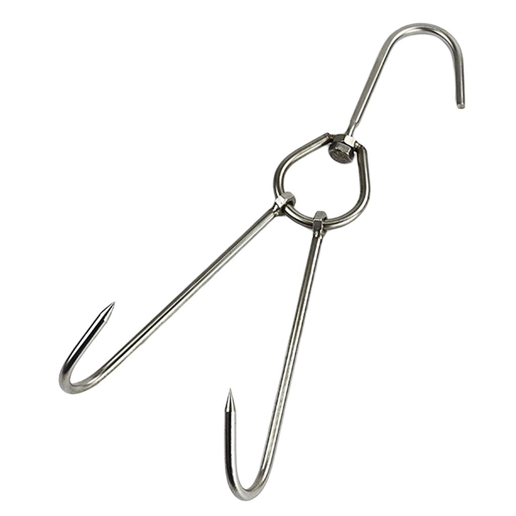 2x Stainless Steel Meat Hook Poultry Double Hooks 34cm Long