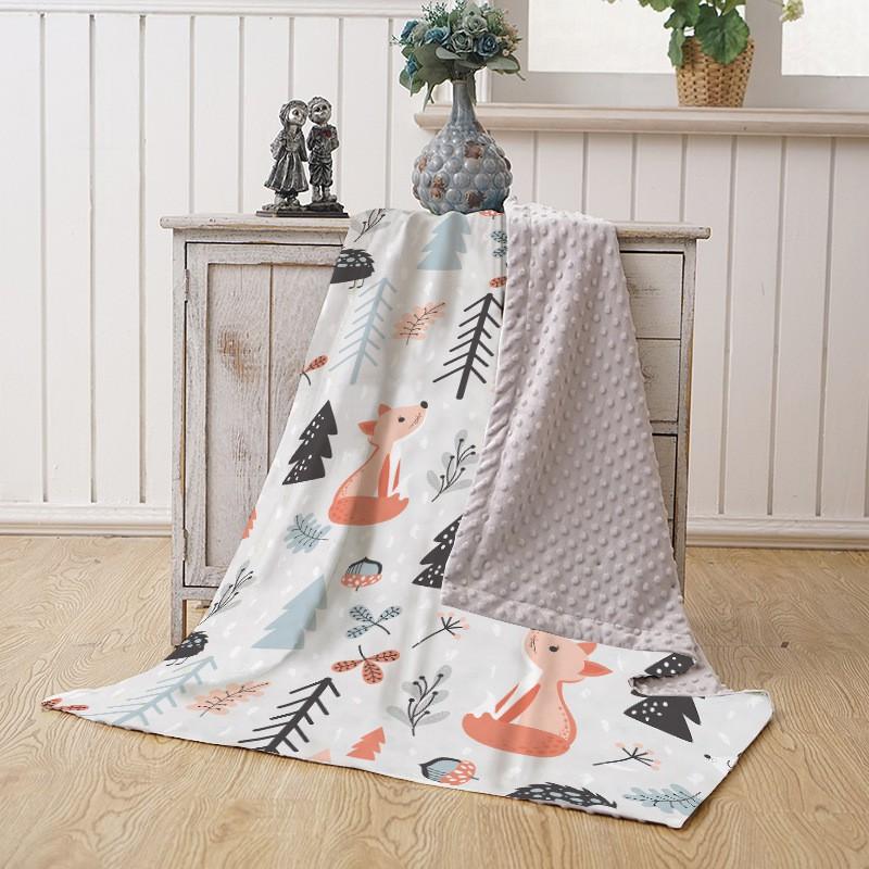 Soft Double-Layer Baby Blanket A-Grade Digital Print Cotton Feel Toddler Comfort Infants 1-3 Years