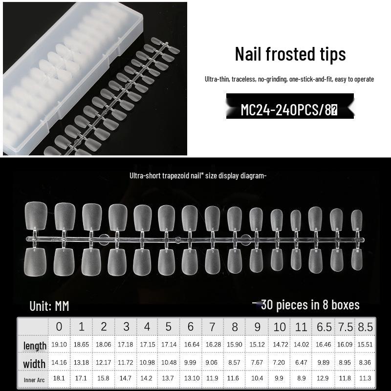 Ultra-Thin Seamless Matte False Nails - Full/Half Cover Extensions, 240 Tips