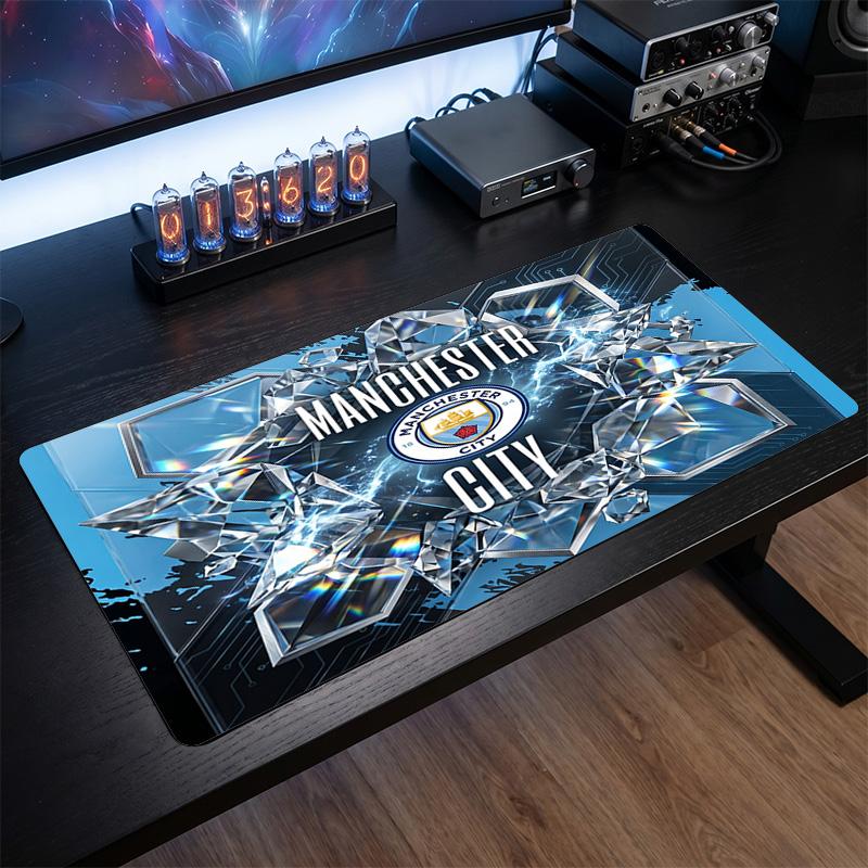 Alfombrilla de ratón grande impresa del Manchester City, alfombrilla de escritorio suave de goma antideslizante para decoración de oficina, portátil y ordenador