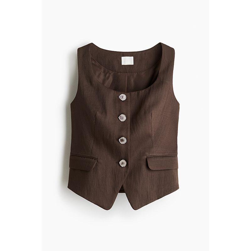 

Hm2025 Лето Новая Женская одежда Мода Повседневный Все-сочетающийся Твиловый Жилет 1296929