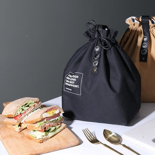 LOYELEY Lunch Bag, 100% Cotton Canvas Fabric, Keeps Food Cold and Hot, Insulated with Aluminum Wool and Cotton Interior, Durable and Waterproof, Perfe