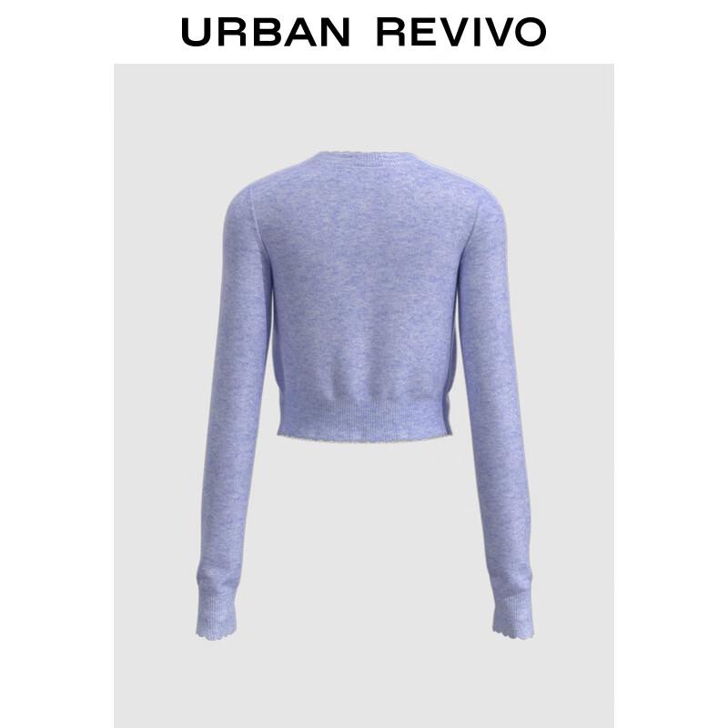 

Женский вязаный свитер с круглым вырезом и бантом S