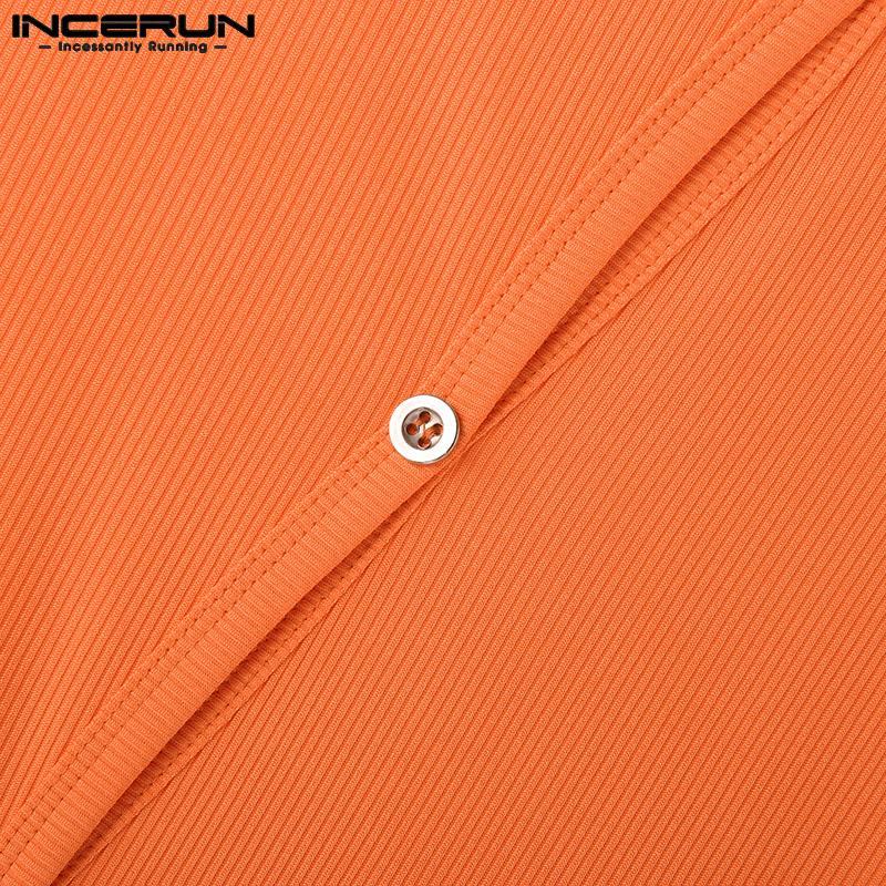 INCERUN Regatas masculinas de verão sem mangas com botão de malha e praia