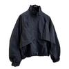 Petite Solid Color Women's Trench Coat - 2025 Spring/Autumn Korean Style Stand Collar Windbreaker