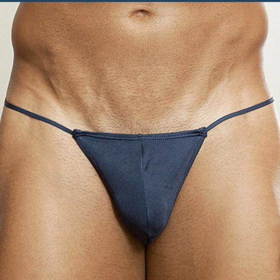 Sexy Men Thong Low-rise U-Convex T-String Style Breathable Underwear Free Movement Solid