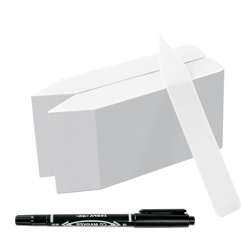 100Pcs/200Pcs Plant Label With Pen,Plant Label Seed Label Permanent Marker Pen Outdoor Garden Plant Marker, White