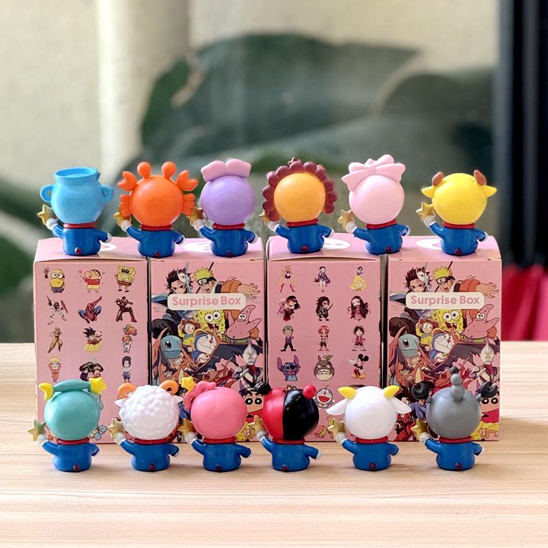 Classic Doraemon 12 Constellations Figure - Blue Car Ornament Doll