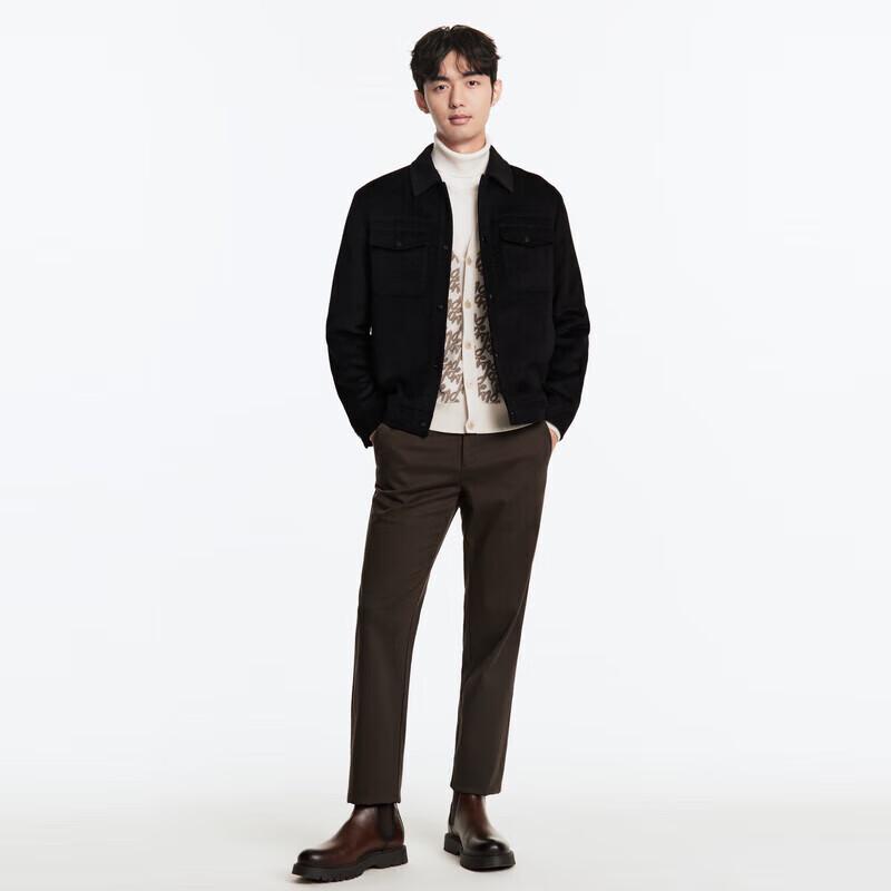 JOEONE Men's Wool Blend Lapel Business Jacket