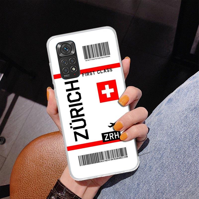 Travel Ticket Label Phnoe Case for Phnoe Case for Xiaomi Redmi Note 15 14 14S 13 Pro Plus 12 12S 11S 11E 10S 10 11T 5G Unique Co
