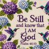 Stamped Cross Stitch Fabric Hummingbird Hydrangea Embroidery Kit Garden Faith DIY Kit Easy for Beginners with Psalm Fabric Beginner Hand Craft