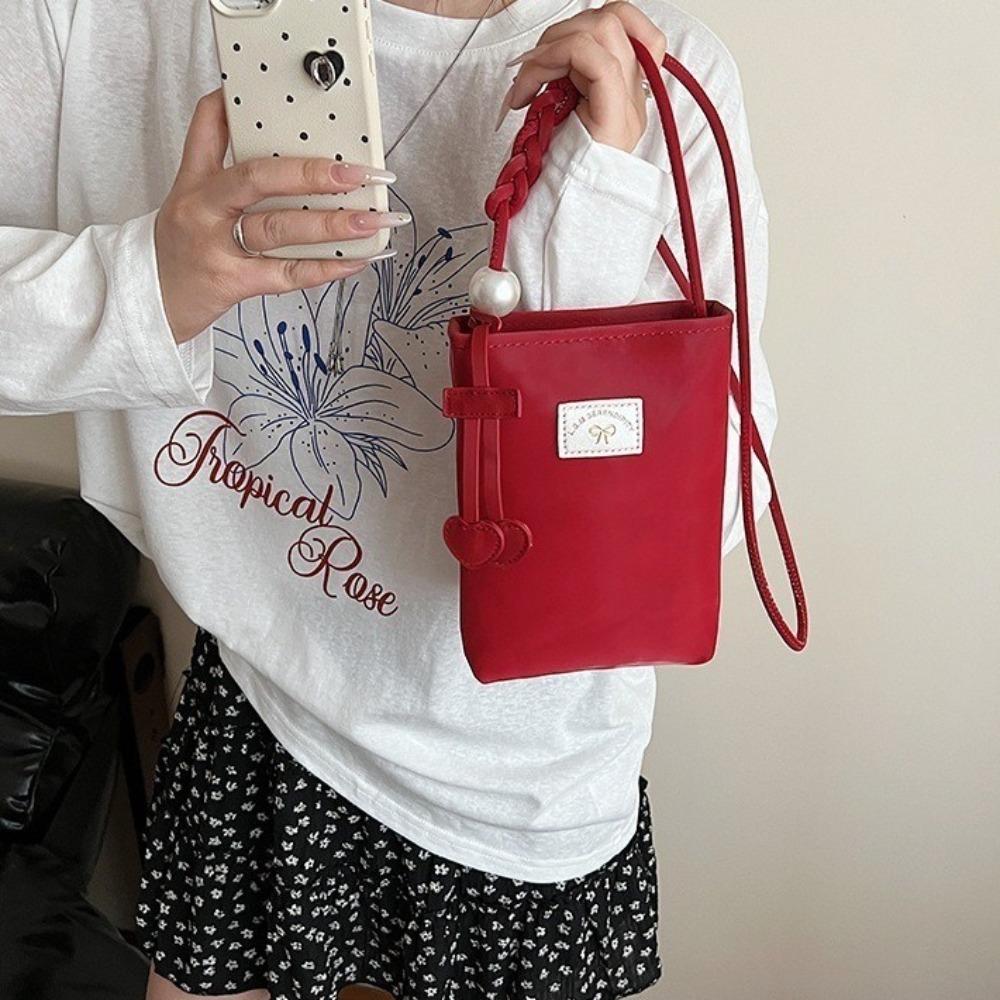 Solid Color Small Square Bag Multifunctional Single Shoulder Bag Mini Crossbody Bag Walking