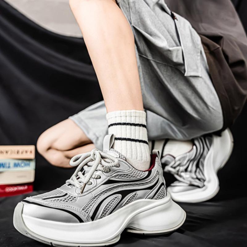 Men's Chunky Sneaker Fashion Casual Shoes Height Increased Platform Shoe Breathable Men Tennis Training Shoes Platform Dad Shoes