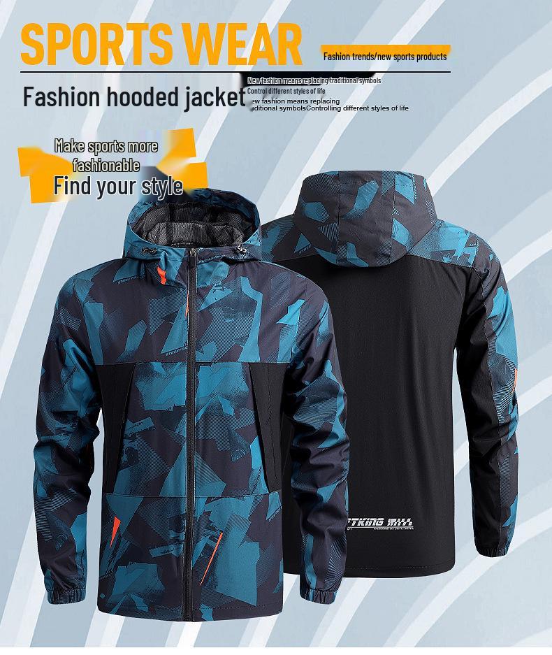 Men's Spring/Autumn Quick-Dry Outdoor Hooded Windbreaker Jacket