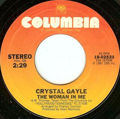 7-Zoll Schallplatte CRYSTAL GAYLE - The Woman In Me 1802523 Columbia 1981 US Folk Gebraucht