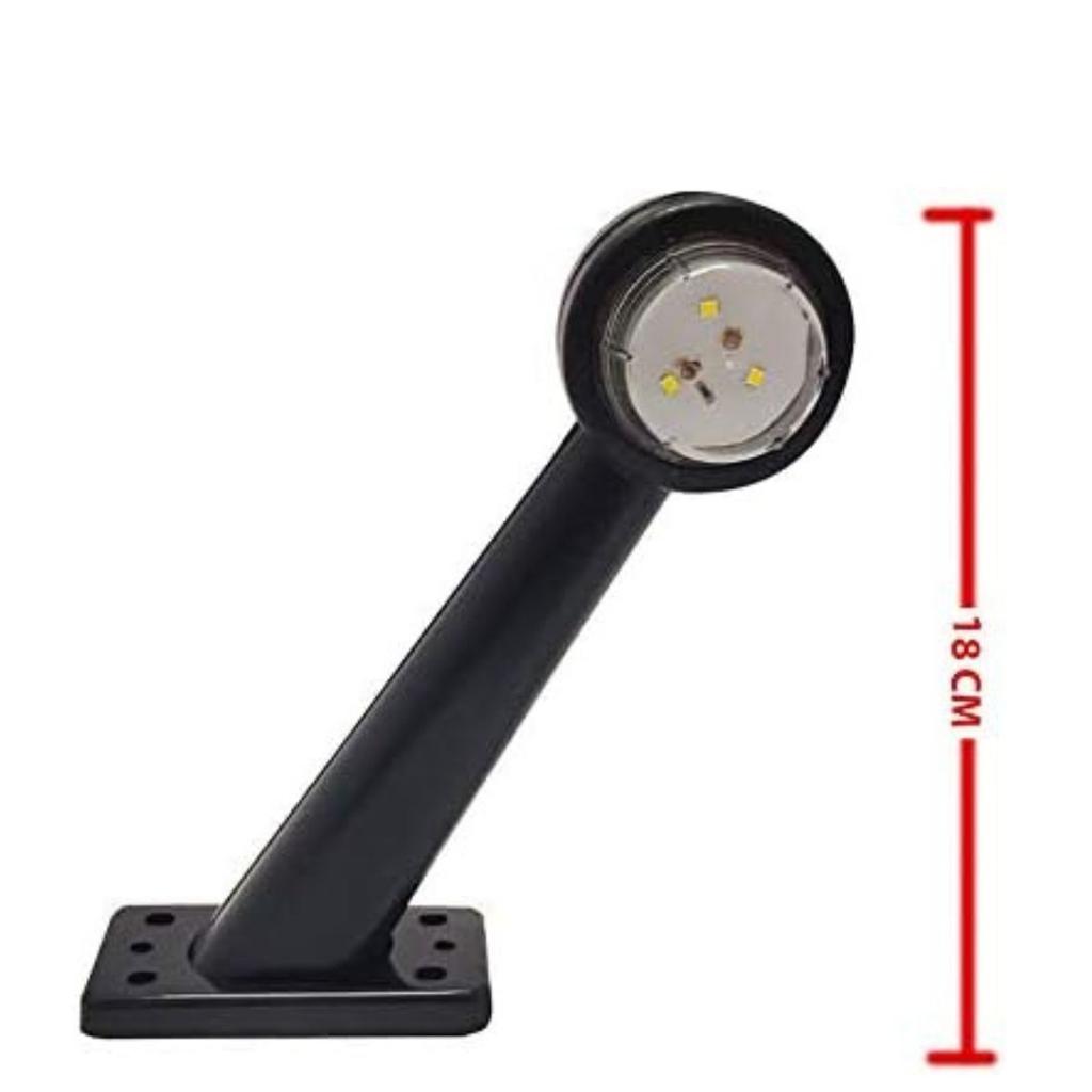 6 SMD Rubber Stalk Side Marker Light – Red/Clear Outline Lamp 12V Flexible Rubber Base | Compatible with Truck, Caravan, Kenworth, (Set of 4)