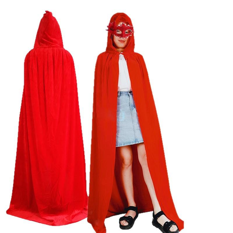 Halloween Hexe & Vampir Maskenballumhang für Kinder & Erwachsene in Gold-Samt