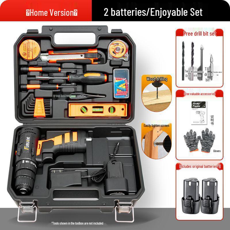 Electric Drill & Multi-Tool Set for Household and Woodworking Repairs.
