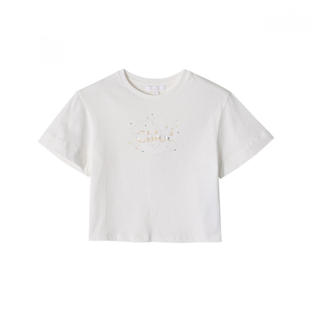 Chloe C20111 117 Crop Kids Short Sleeve Tee