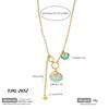 Ocean Style Women's Necklace with Shell, Starfish, Sea Turtle Pendants In Stainless Steel