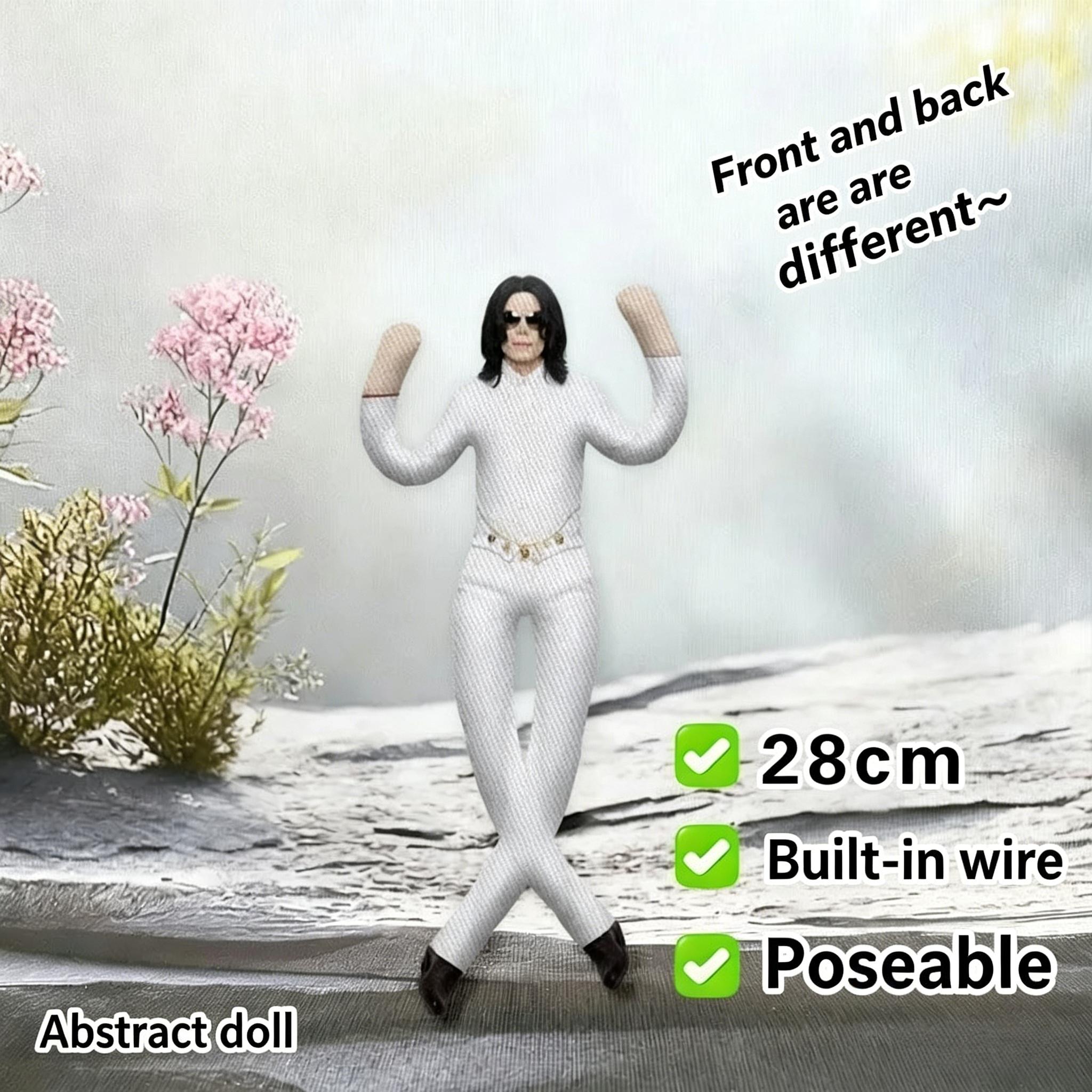 Nouveau Style Michael Jackson Cosplay Accessoire Poupée Peluche Remplie Figurine Poupées Décoration de Chambre Abstraite Articulation Mobilité Accessoires Cadeau
