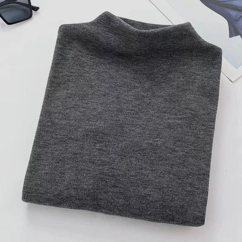 Women's Cashmere-Feel Thick Warm Half-High Neck Base Layer Top - Slim Fit for Autumn/Winter