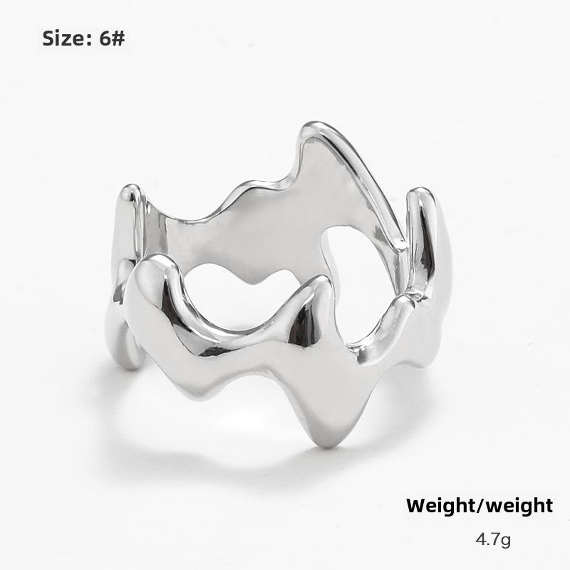 Kenjie INS Irregular Alloy Personality Ring for Women - European and American Open Design, Autumn/Winter Collection.