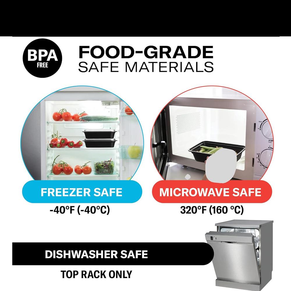 28OZDisposable Meal Prep Containers Microwave Safe Food Storage Containers with Lids Take Out Disposable Plastic Bento Lunch Box