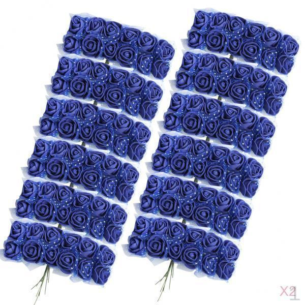 

288x искусственный миниатюрный пенопластовый свадебный букет роз синего цвета