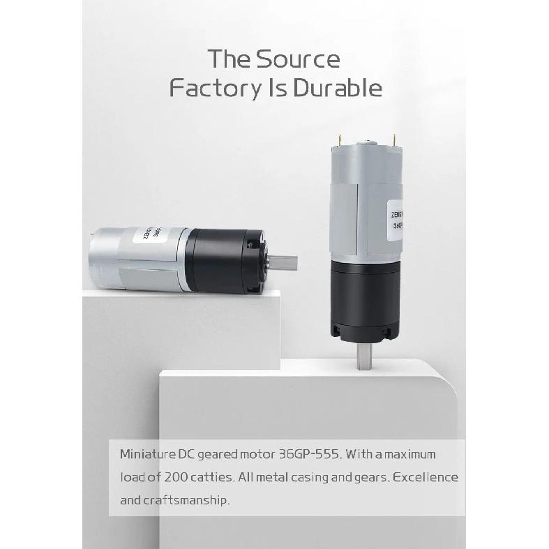 36GP-555 Miniature Planetary Gear DC Brushed Motor 12V-24V, all-metal gears, reversible rotation, high torque 100KGCM gear motor