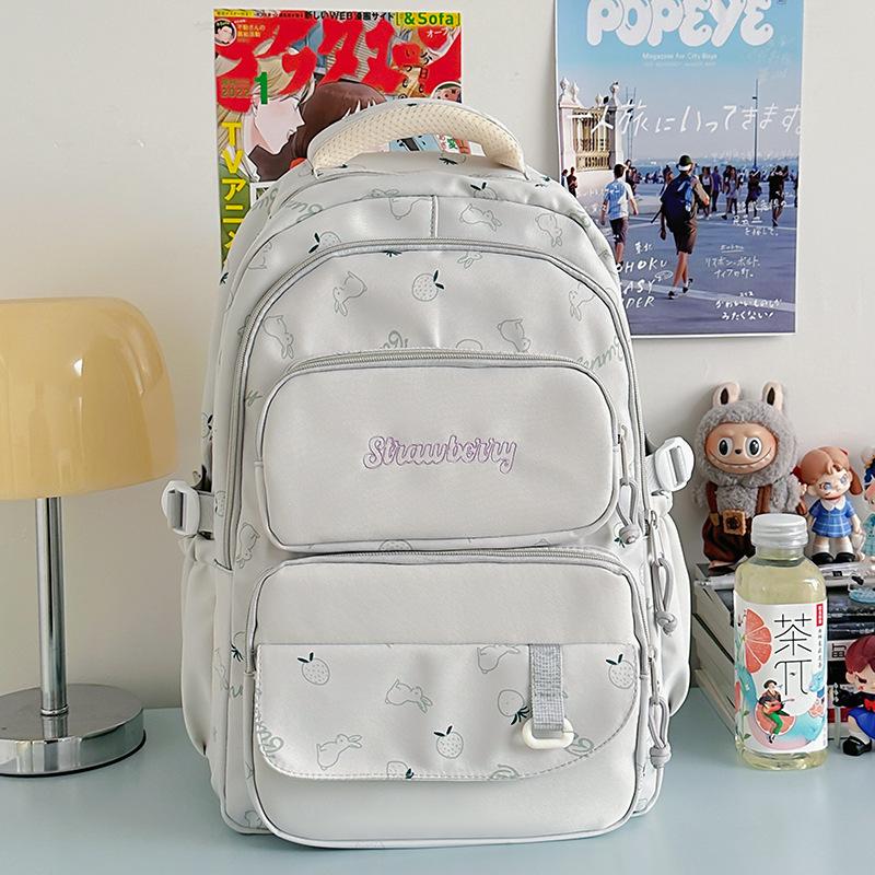 School Bag New High-Appearance Japanese INS Fresh Sweet Candy Color Backpack for Middle and High School Students Lightweight Large Capacity Backpack