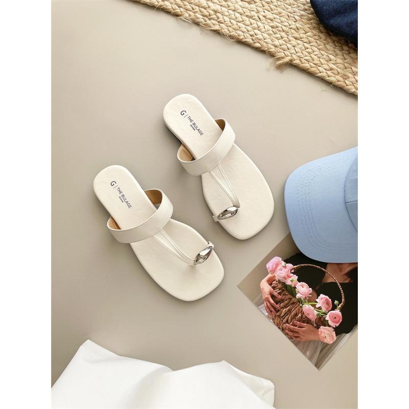 2025 Spring and Autumn New Fashion Versatile Set Toe Herringbone Design Temperament Fashion Metal Niche Cool