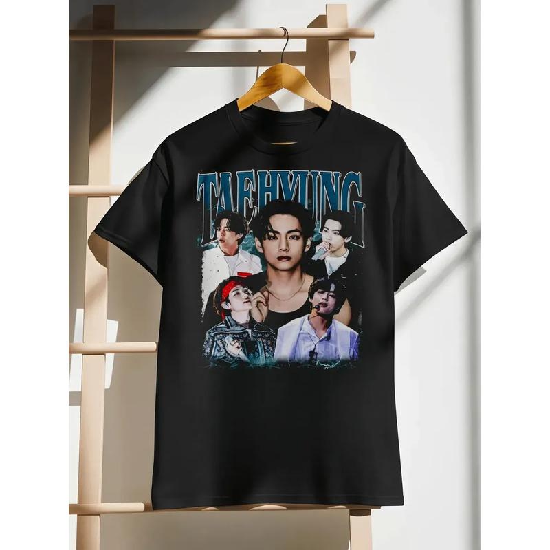 Camiseta De Presente Retr? V Kim Tae-hyung Bts Kpop Music S