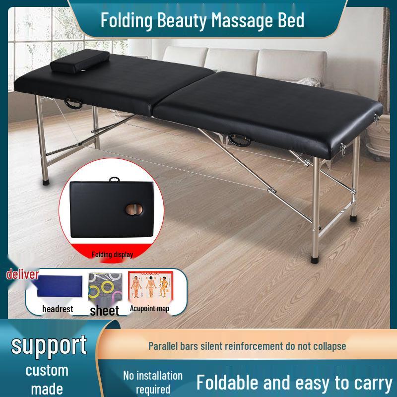 Handheld Multifunction Portable Folding Massage Bed - Reinforced Double Bar Beauty, Tuina & Moxibustion Bed