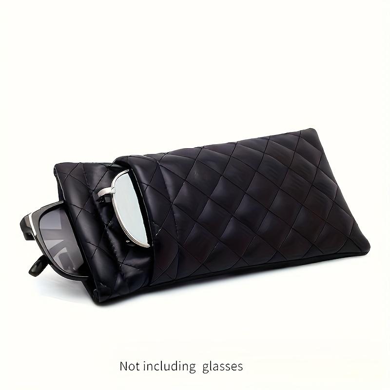 

Women s & Men s PU Leather Eyeglass Case - Soft Squeeze-Top Eyeglasses Holder with Portable Frame for Reading Glasses чёрный