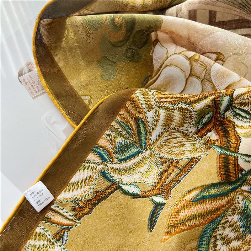 110*110 см двухсторонний шелковый шарф женский щедрый шарф шелковый шарф шаль 110*110cm — фото 12