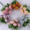 Single multi-headed rose wedding hotel decoration home road lead fake flower