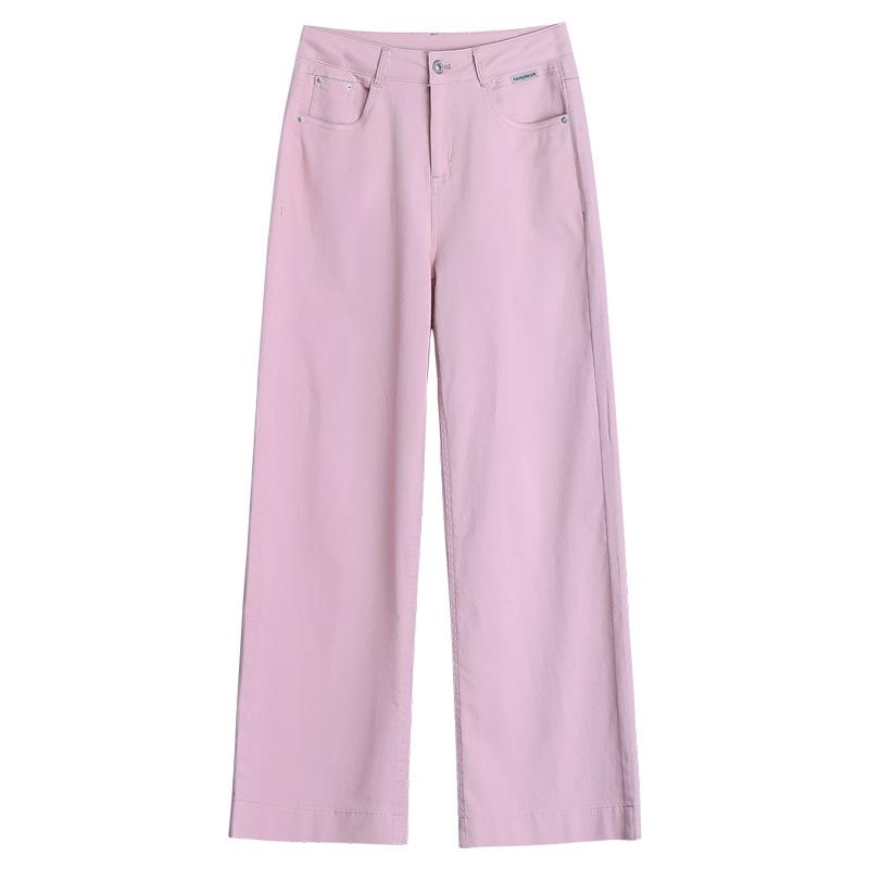 Women's High-Waist Loose Wide-Leg Jeans - Summer 2025, Casual Straight-Leg, Thin Fit for Petite Sizes