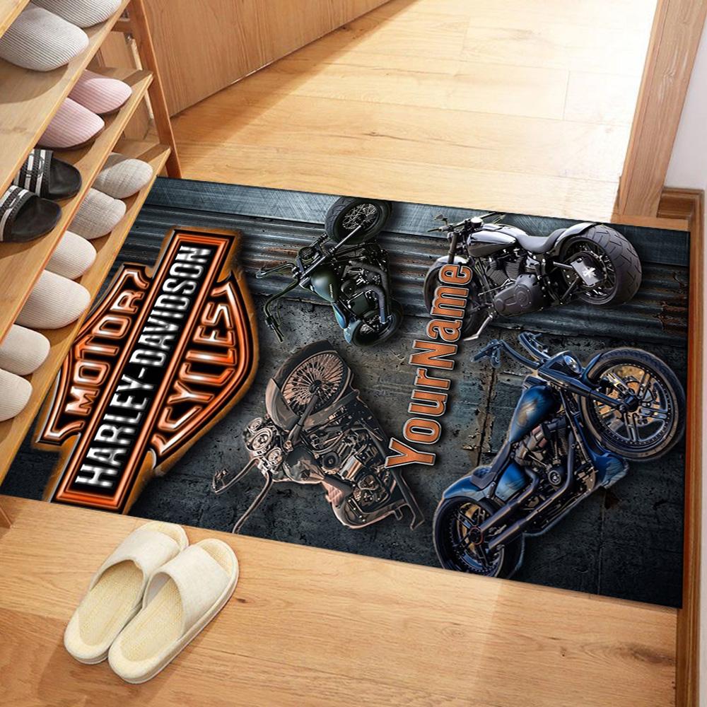 Harley-davidson Motorcycles Personalized Text Carpet Perfect for Outdoor Bedrooms Dormitory Balcony Anti-slip Rug Anime Office Decor