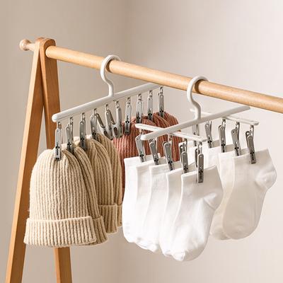 Socks Drying Rack with 10 Clips, Multi-Function Dormitory Student Home Balcony Drying Clips, Underwear Drying Clips
