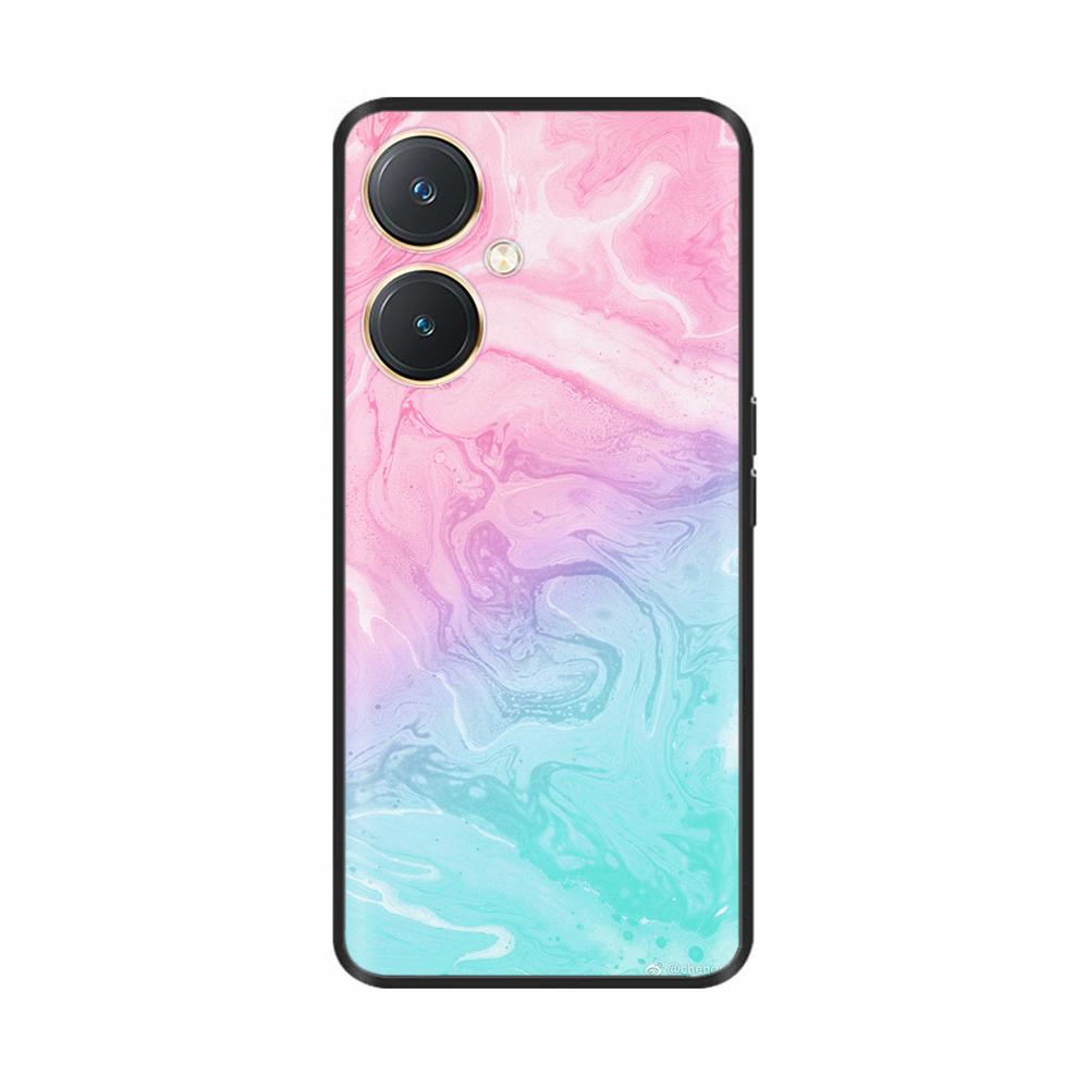 For Vivo Y27 Y27s Case Fashion Flowers Black Soft Coque Silicone Shockproof TPU Phone Cover Funda for Vivo Y27 Y 27 Bumper V2249