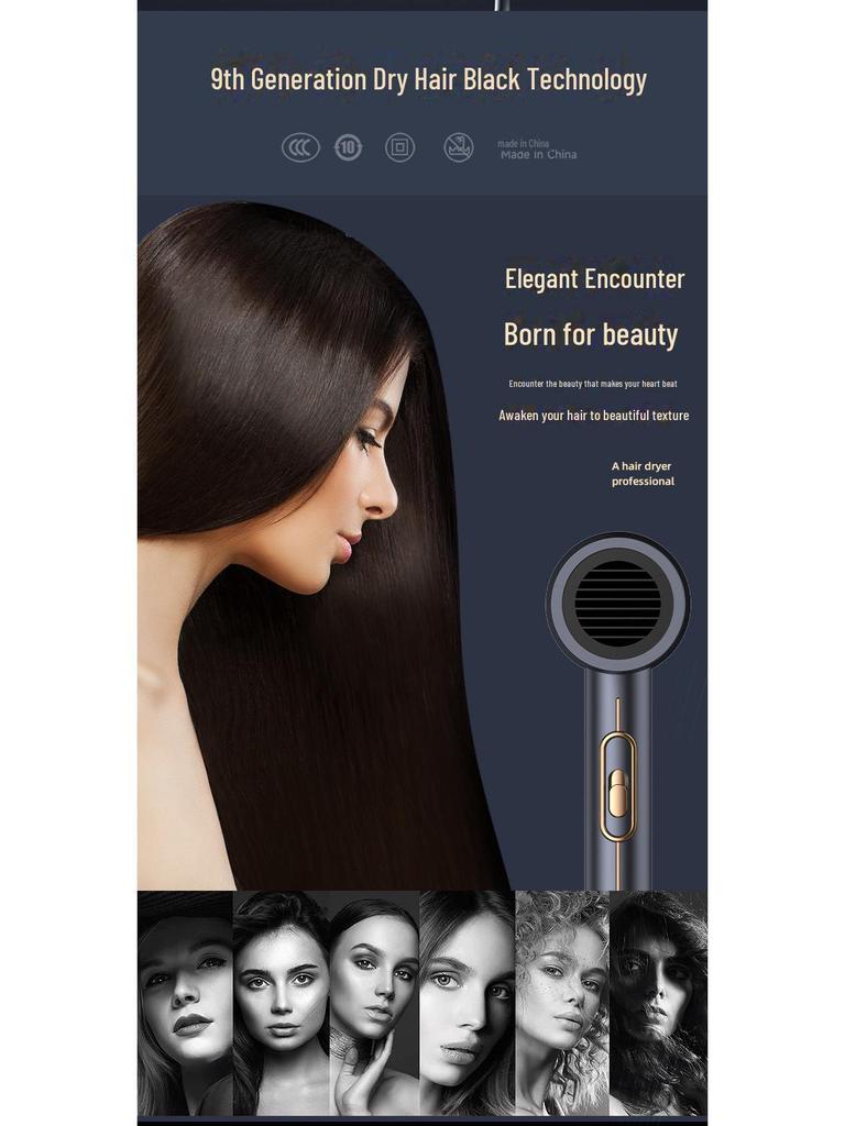 Portable Hair Dryer with Hot & Cold Settings, High Wind, Blue Light Ion Technology - Ideal for Salon Use or As a Gift.