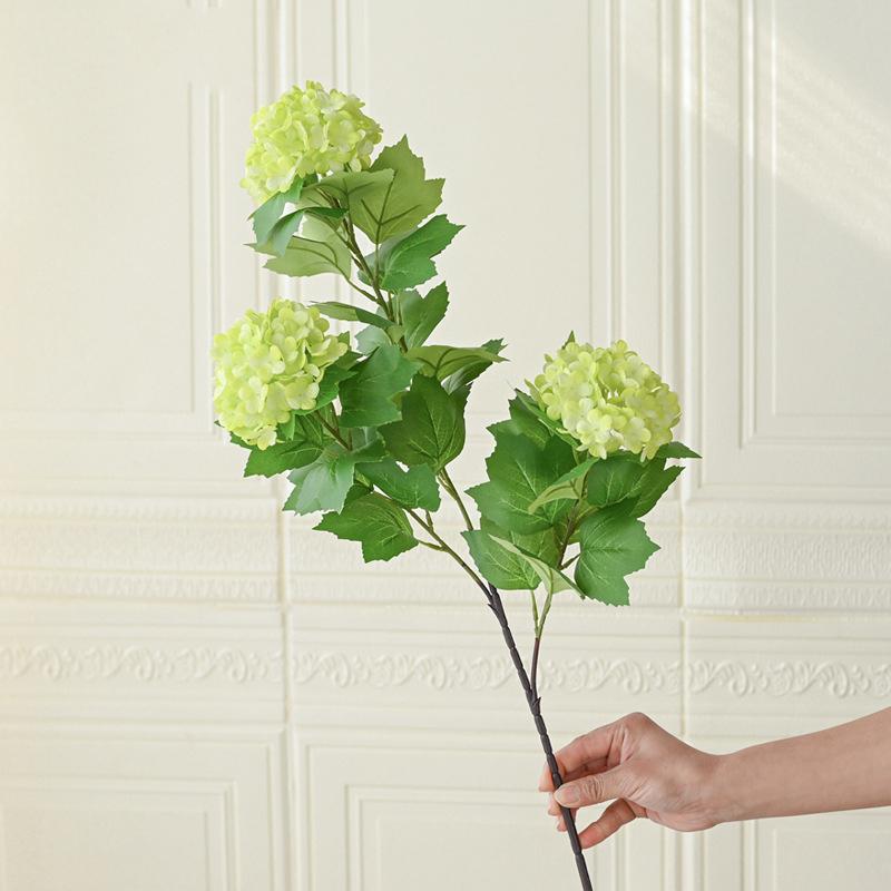 3 Heads Artificial Hydrangea Bouquet Faux Silk Hydrangea Flowers Summer Floral for Home Wedding Table Centerpiece Party Decor