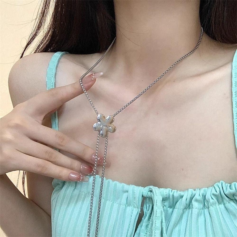 Sweet Y2K Tassel Necklace Flower Women's Choker Chic Butterfly Necklace  Girls