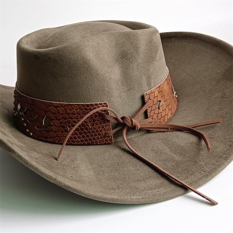 Heart Shaped Cowboy Hat Horse Head Leather Accessory Western Cowboy Hats Vintage Big-edge Gentleman Cowgirl Jazz Hat Holidays