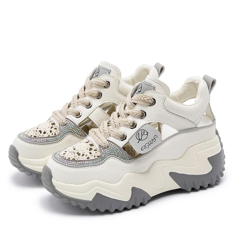 Sandals Summer Height Raising Shoes Women's Shoes Leather Small White Shoes Sneakers