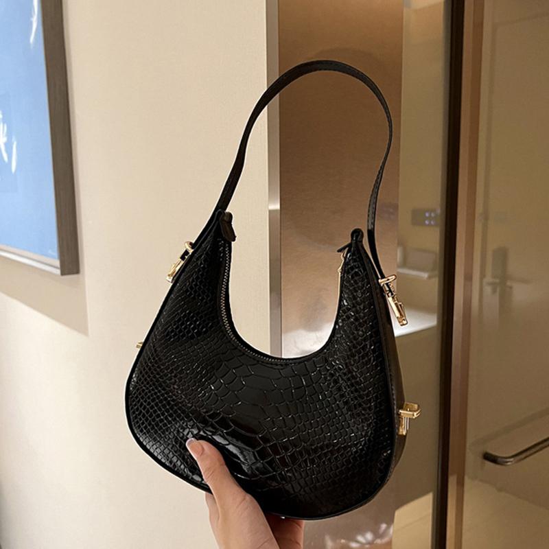 Damen Luxus Design Serpentine Hobo Taschen Design Kleine Handtasche Mode Schulter Unterarm Tasche PU Leder Laser Halbmond Taschen