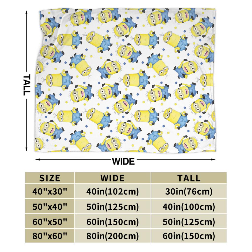 M-Minions Cartoon Christmas Flannel Blanket Warm Throw Blanket for Outdoor Travel Comfortable Bedspread Sofa Bed Cover