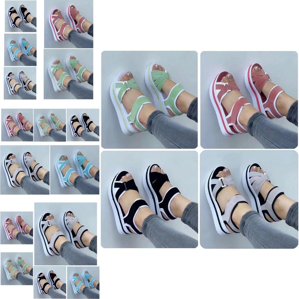 Fashionable And Comfortable Women's Sandals With Thick Sole And Cross Straps