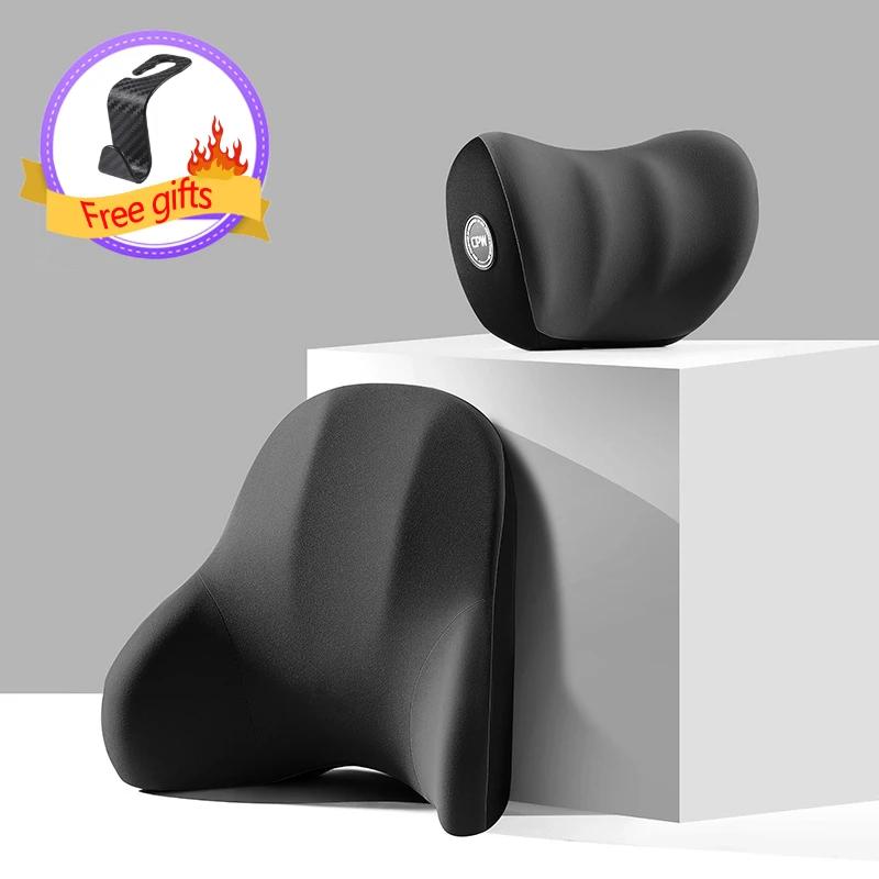 Car Neck Pillow Protection Low Back Support Memory Foam Breathable Car Headrest Cushion Relieves Pressure Travel Accessories